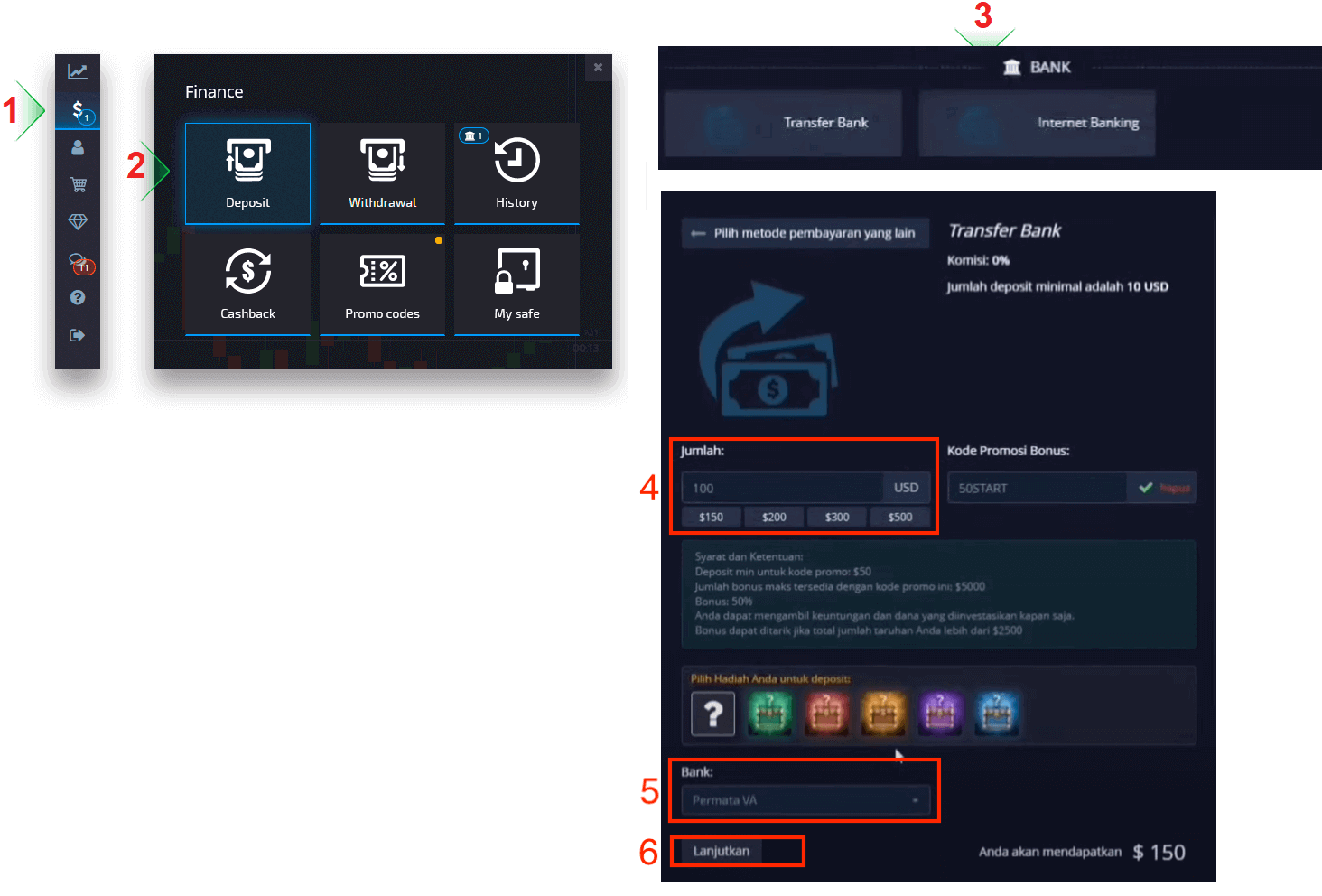 Deposit Money in Pocket Option via Bank Cards (Visa / Mastercard), Bank Transfer, E-payments (OVO, Doku, QRIS, VLoad, WebMoney, Jeton, Perfect Money, FasaPay, Advcash) and Cryptocurrency in Indonesia Deposit Money in Pocket Option via Bank Cards (Visa / Mastercard), Bank Transfer, E-payments (OVO, Doku, QRIS, VLoad, WebMoney, Jeton, Perfect Money, FasaPay, Advcash) and Cryptocurrency in Indonesia
