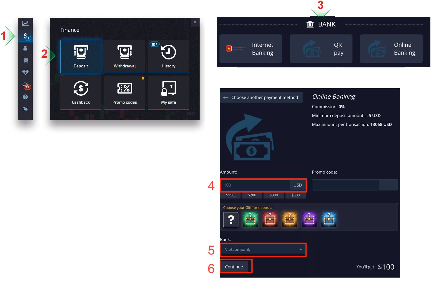 Deposit Money in Pocket Option via Bank Cards (Visa / Mastercard / JCB), Bank Transfer, E-payments (MoMo Pay, PayRedeem, WebMoney, Jeton, Perfect Money, Advcash) and Cryptocurrency in Vietnam Deposit Money in Pocket Option via Bank Cards (Visa / Mastercard / JCB), Bank Transfer, E-payments (MoMo Pay, PayRedeem, WebMoney, Jeton, Perfect Money, Advcash) and Cryptocurrency in Vietnam
