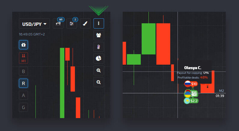 Guide Using the Settings at Pocket Option - Copy Trades of Other Users from the Chart Guide Using the Settings at Pocket Option - Copy Trades of Other Users from the Chart