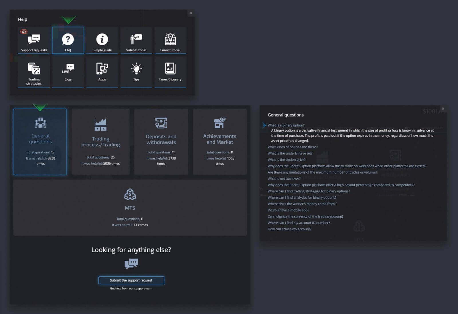 Pocket Option의 도움말 안내 Pocket Option의 도움말 안내