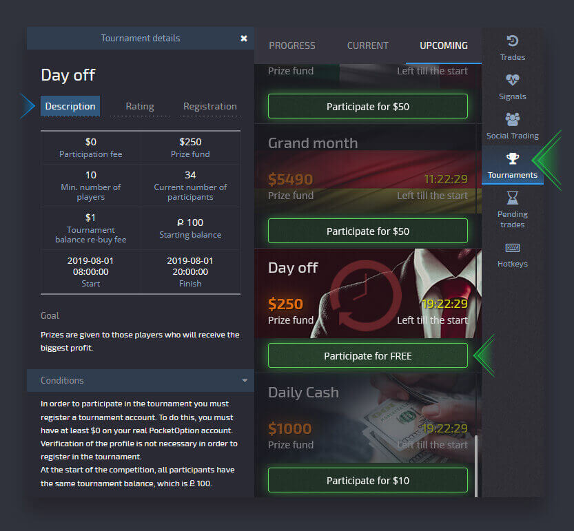 How to Participate the Tournament in Pocket Option - Claiming a Prize How to Participate the Tournament in Pocket Option - Claiming a Prize